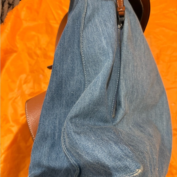 Loewe Tan Leather and Denim Backpack - Picture 5 of 16
